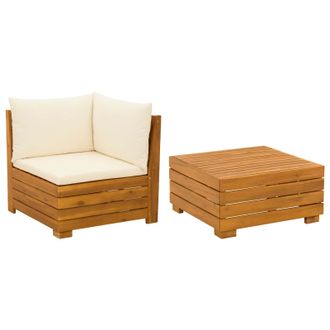 vidaXL Conjunto De Sof&aacute;s De Jard&iacute;n Con Coj&iacute;n 2 Pieza Marr&oacute;n Vidaxl