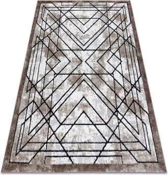 RugsX Alfombra Moderna Cozy Tico, Geom&eacute;trico - Structural Dos Niveles De Vell&oacute;n Marr&oacute;n Brown 160x220 Cm