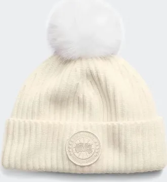 Canada Goose Tuque &agrave; pompon en m&eacute;lange de cachemire (Hommes, Linen, TAILLE UNIQUE)