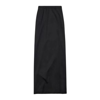Balenciaga Maxi Skirts, female, Black, Size: S Wool Midi Skirt