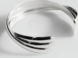 Mango Bracciale rigido rilievo argento - Donna - Taglia unica - MANGO