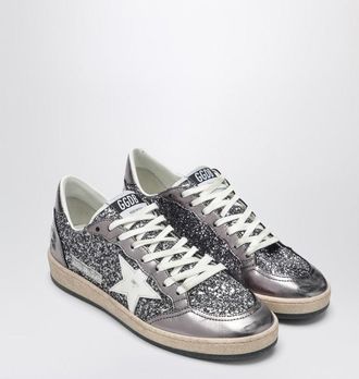 Golden Goose Ballstar silberner Glitzer-Sneaker