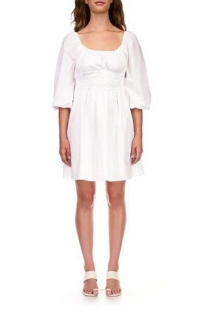 Sanctuary Smock Waist Cotton Minidress in White at Nordstrom Rack, Size X-Large