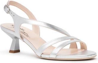 Nero Giardini Slingback Kitten Heel Sandal in Silver at Nordstrom, Size 39