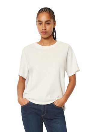 Marc O'Polo Denim T-Shirt MARC OPOLO DENIM, Damen, Gr. XS, weiss (wollwei&szlig;), Jersey, Obermaterial: 100% Baumwolle, loose fit, Rundhals, Shirts T-Shirt, im cleanen Basic