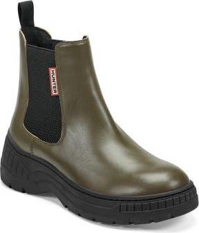 Hunter Neveah Slip-On Waterproof Chelsea Bootie in Olive Green91896/black/black at Nordstrom Rack, Size 11