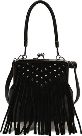 Generic Womens PU Studded Tote Bag, Western Fringes with Shoulder Strap, Underarm Bag for Travel, Daily