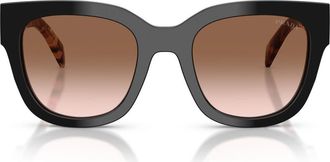 Prada 52mm Square Sunglasses in Black /Brown Gradient at Nordstrom