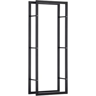 OEM Le&ntilde;ero, Soporte Para Le&ntilde;a, Para Interiores Y Exteriores, Carga M&aacute;xima 100 Kg, Dimensiones: 60 Cm De Largo X 25 Cm De Ancho X 150 Cm De Alto, Metal Neg