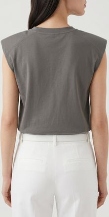Brunello Cucinelli V-Neck Cotton Tank Top - Grey