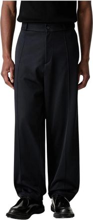 Fred Perry Button Up Track Pant - Heren - Wijde Broeken - Blauw - S - Katoen - Broeken