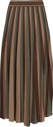 Zimmermann Hypnotic metallic striped midi skirt - women - Viscose/Metallic Fibre/Polyamide/Viscose/Polyamide/Metallic Fibre - 2 - Green