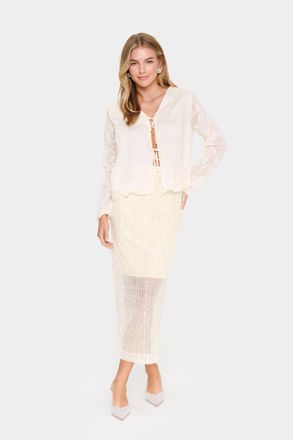 Saint Tropez Blouse met korte mouwen A-shape Ice white