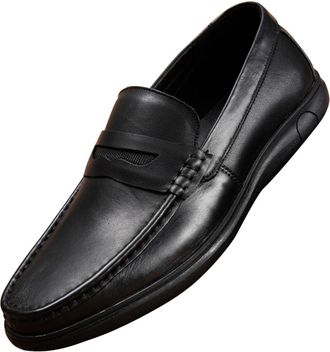 Generic Mens Penny Loafers Classic Slip-On Soft Comfort Leather Moccasins Business Casual Shoes (Black,5.5)