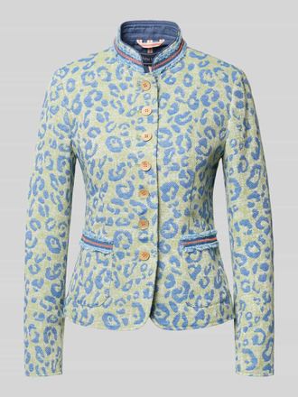 White Label Slim Fit Blazer mit Allover-Animal-Stitching in Gruen, Gr&ouml;&szlig;e 34