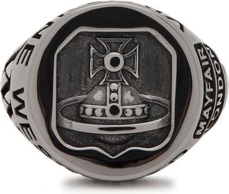 Vivienne Westwood Lancelot Chevalier Platinum Ring - Black - Xxl