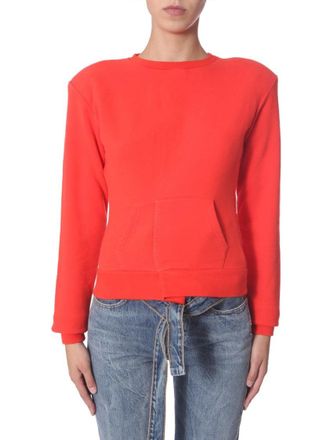 Unravel Asymmetrical Red Crew Neck Sweatshirt