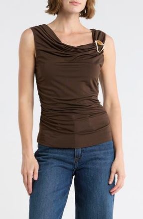 Socialite Hardware Ruched Top in Espresso at Nordstrom Rack, Size X-Small