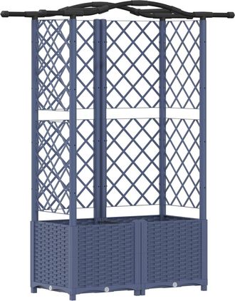 vidaXL Cama Elevada Con Trellis Y Techo Gris 122 X 40 X 138 Cm Pp Vidaxl