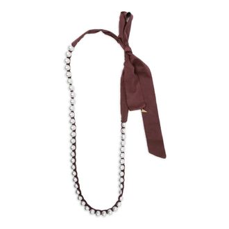 Forte_Forte Necklaces, female, Brown, Size: ONE SIZE Glass Pearls Long Necklace