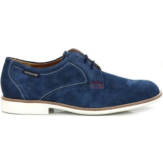 Mephisto Blauwe Su&egrave;de Veterschoen voor Heren - Heren - Veterschoenen - Blauw - 41 EU - Su&egrave;de - Schoenen