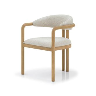 Woodek Silla en roble, asiento beige