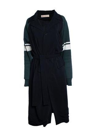 Marni Black coat with green sleeves