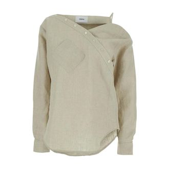 Coperni Blouses, female, Beige, Size: XS Heart Shirt