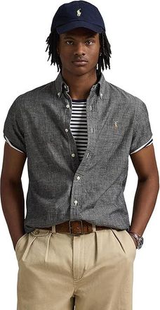 Polo Ralph Lauren Classic Fit Chambray Shirt Mens Clothing Light Grey : 2XL, Cotton/Chambray