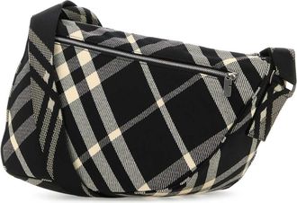 Burberry Mens Shield Crossbody Bag Black Fabric