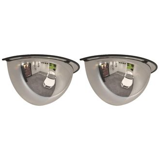 vidaXL Espejos De Tr&aacute;fico 2 Unidades Mitad Combada Acr&iacute;lico &Oslash;40 Cm Vidaxl