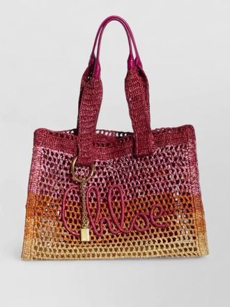 Chlo&eacute; east west summer banana raffia tote