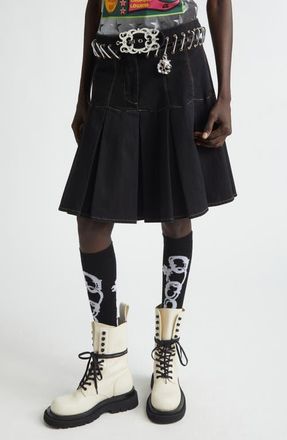 Chopova Lowena Bevo Carabiner Denim Skirt in Black at Nordstrom, Size X-Small