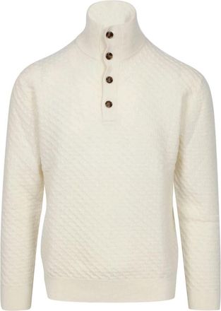 Paolo Pecora Merino Wol Hoge Hals Trui - Heren - Coltruien - Beige - L - Wol - Truien & Vesten