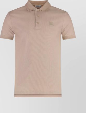 Burberry ribbed collar polo shirt with side slits