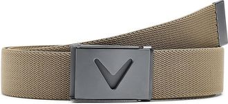 Callaway V-logo Web Belt Mens Belts Chinchilla, Polyester/Polypropylene
