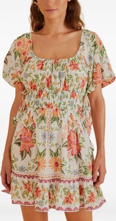 Farm Rio Abito corto Bloom Garden a fiori - Bianco
