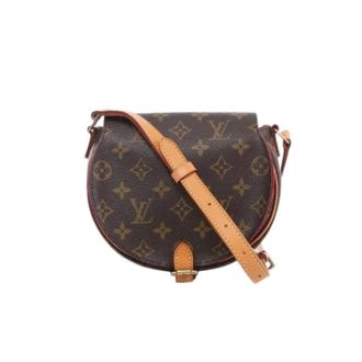 Louis Vuitton Pre-owned Tambourin Monogram Canvas Crossbody Bag - Dames - Pre-owned - Bruin - Maat: ONE Size Leer
