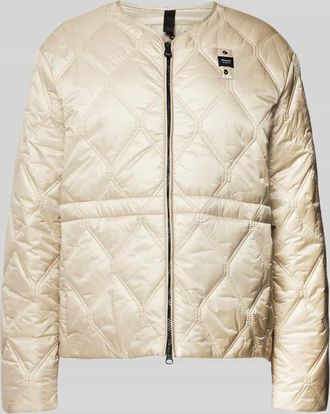 Blauer Steppjacke mit Label-Badge Modell TAFT in Beige, Gr&ouml;&szlig;e XL