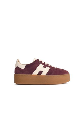 Hogan Hogan Cool Wildleder-Sneaker in Burgunderrot