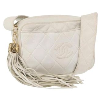 Chanel Pre-owned Cross Body Bags, female, White, Size: ONE SIZE Pre-owned Cross Body Bag