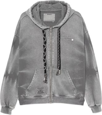 Musium Div. logo-embroidered hoodie - Grey