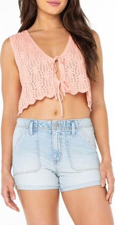 Roxy Beach Bound Cotton Crop Sweater Vest in Lantana at Nordstrom, Size Xx-Large