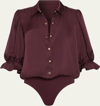 Ramy Brook Dina Satin Bodysuit