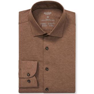 Olymp Olymp, Overhemden, Heren, Bruin, M, Katoen, Level Five Shirt