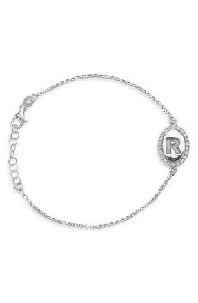 Meshmerise Diamond Initial Disc Bracelet in White-R at Nordstrom Rack