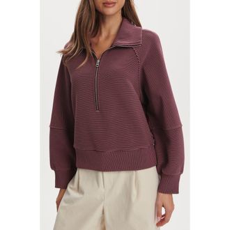 Varley Milano Half-Zip Sweatshirt in Sassafrass /Wistful Mauve at Nordstrom, Size Xx-Small
