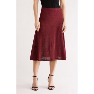 Go Couture Flared Midi Skirt in Chili Oil at Nordstrom Rack, Size X-Large