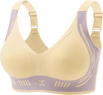Generic Plus Size Women Seamless Bra Soft Support Breathable Fixed Cup Underwear Padded Straps Bralette, Everyday Basic Sleeping, Sports Bras for Women