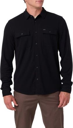 O'Neill Sutton Solid Stretch Flannel Button-Up Shirt in Black at Nordstrom, Size Xx-Large